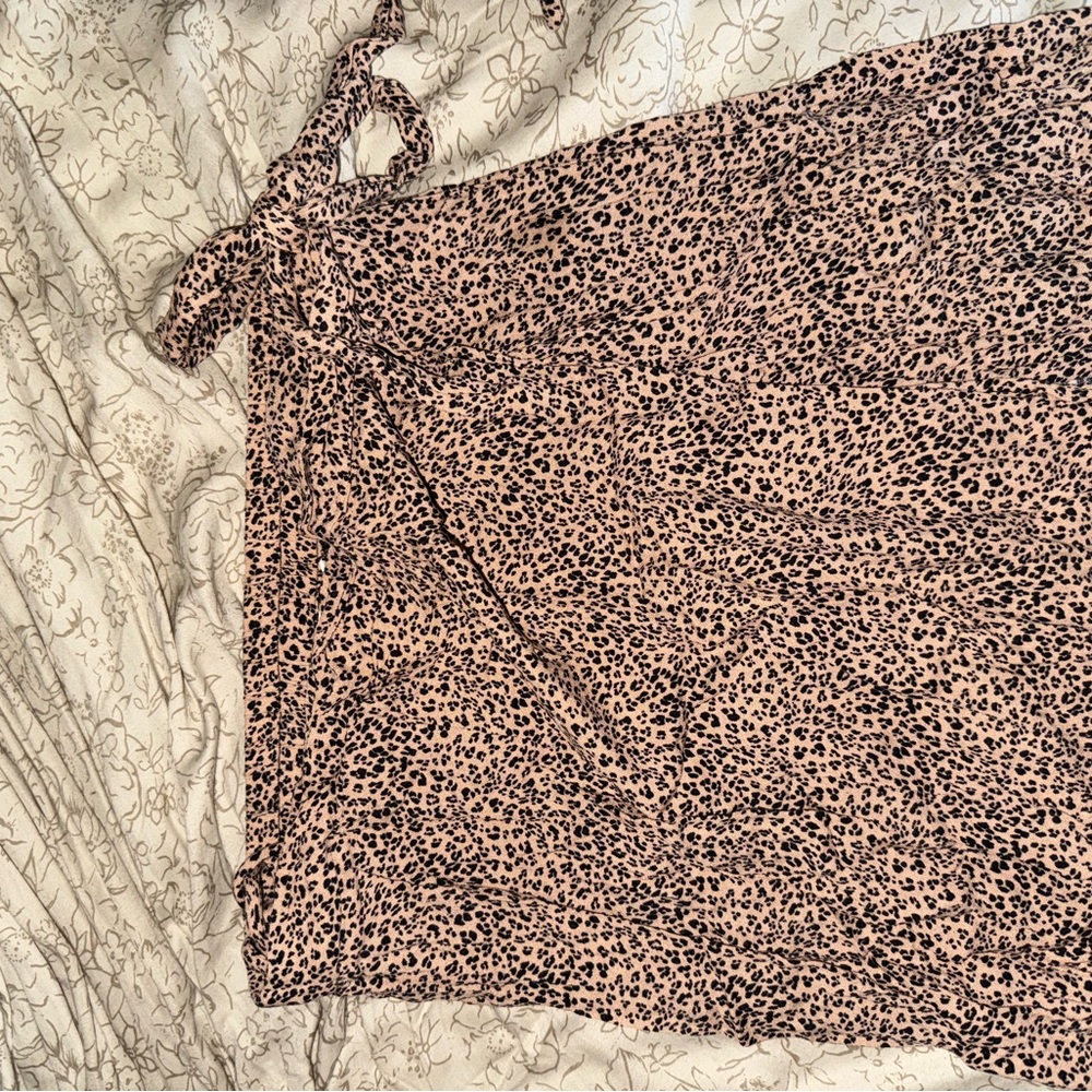 Leopard Print Wrap Skirt